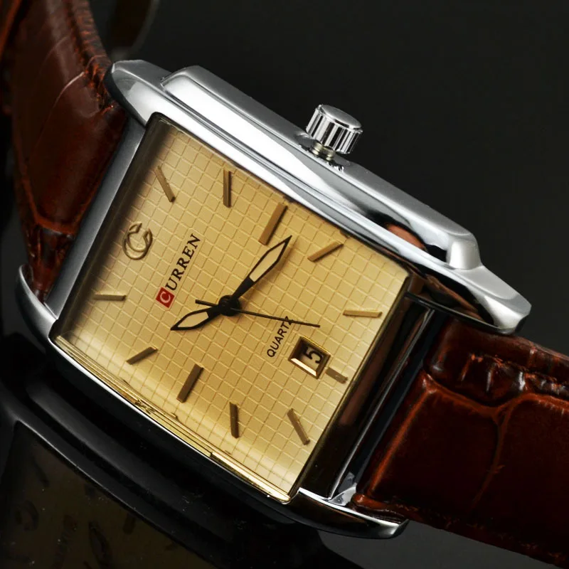 Гнутые часы. Часы Curren 8097. Часы Fashion Quartz мужские. Квадратные наручные часы изогнутые. Curren часы золотистые.