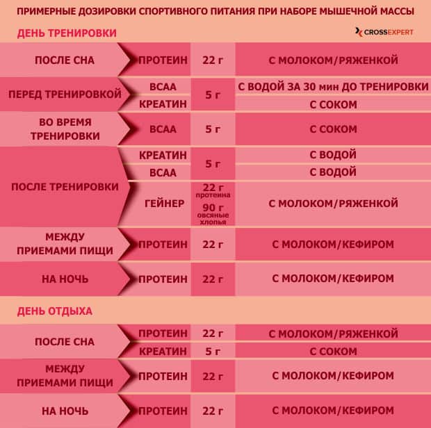 дозировка спортивного питания