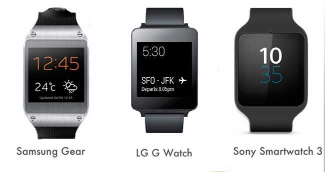 Sony Smart Watch 3, LG G Watch и Samsung Galaxy Gear 
