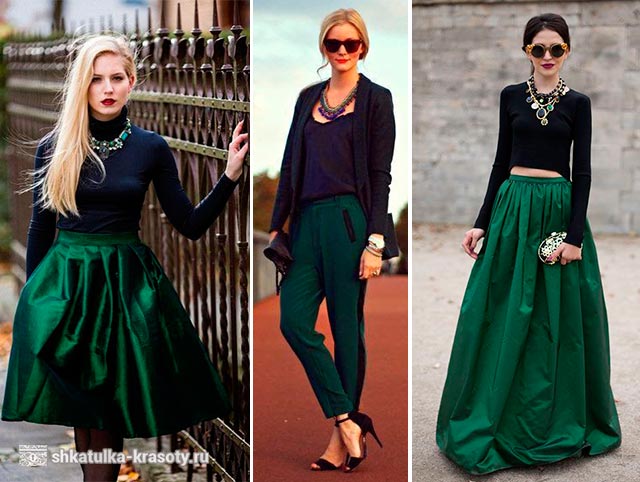 черный зеленым одежде