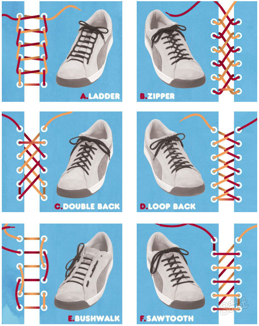 Как красиво надеть шнурки на кроссовки фото